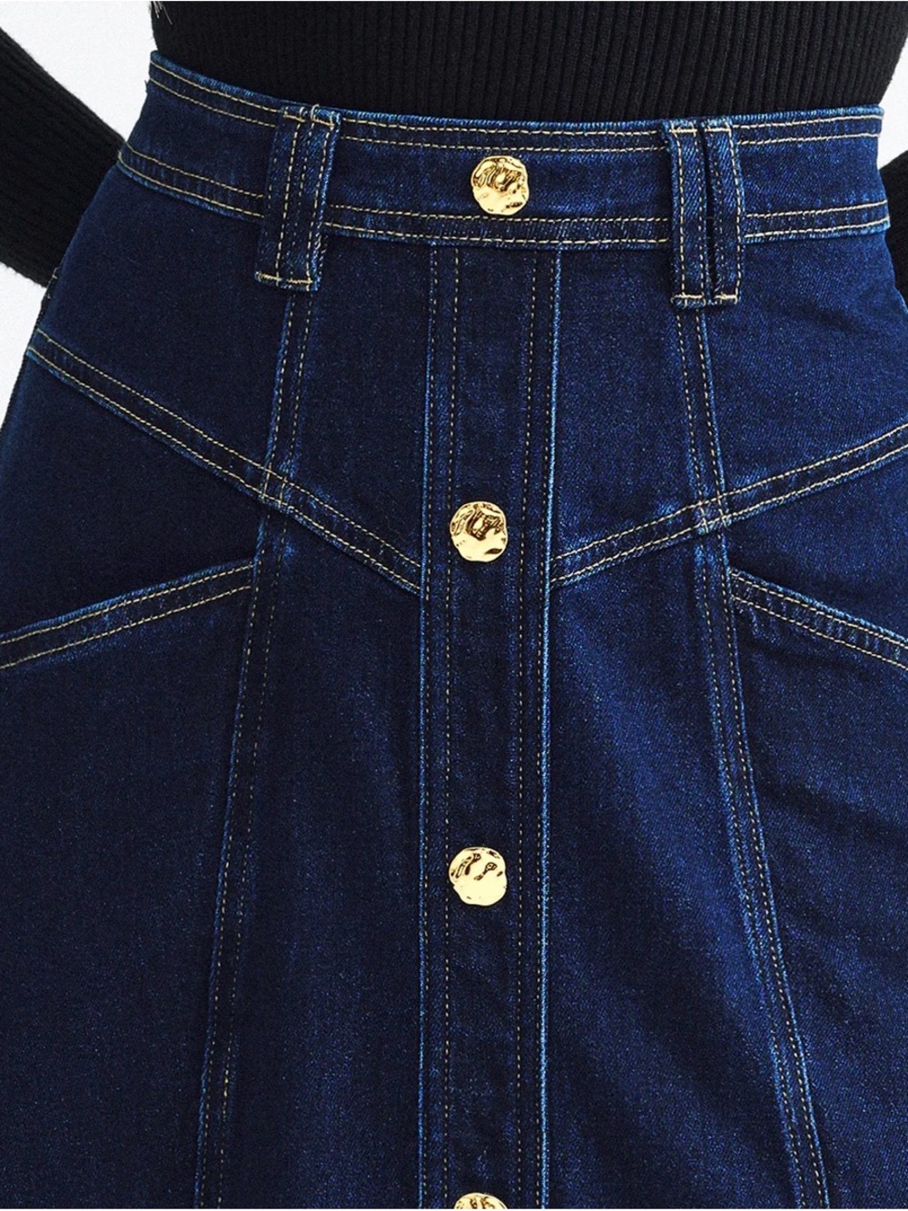 Commense Maxi Denim Skirt with pockets - Picture 3 of 8